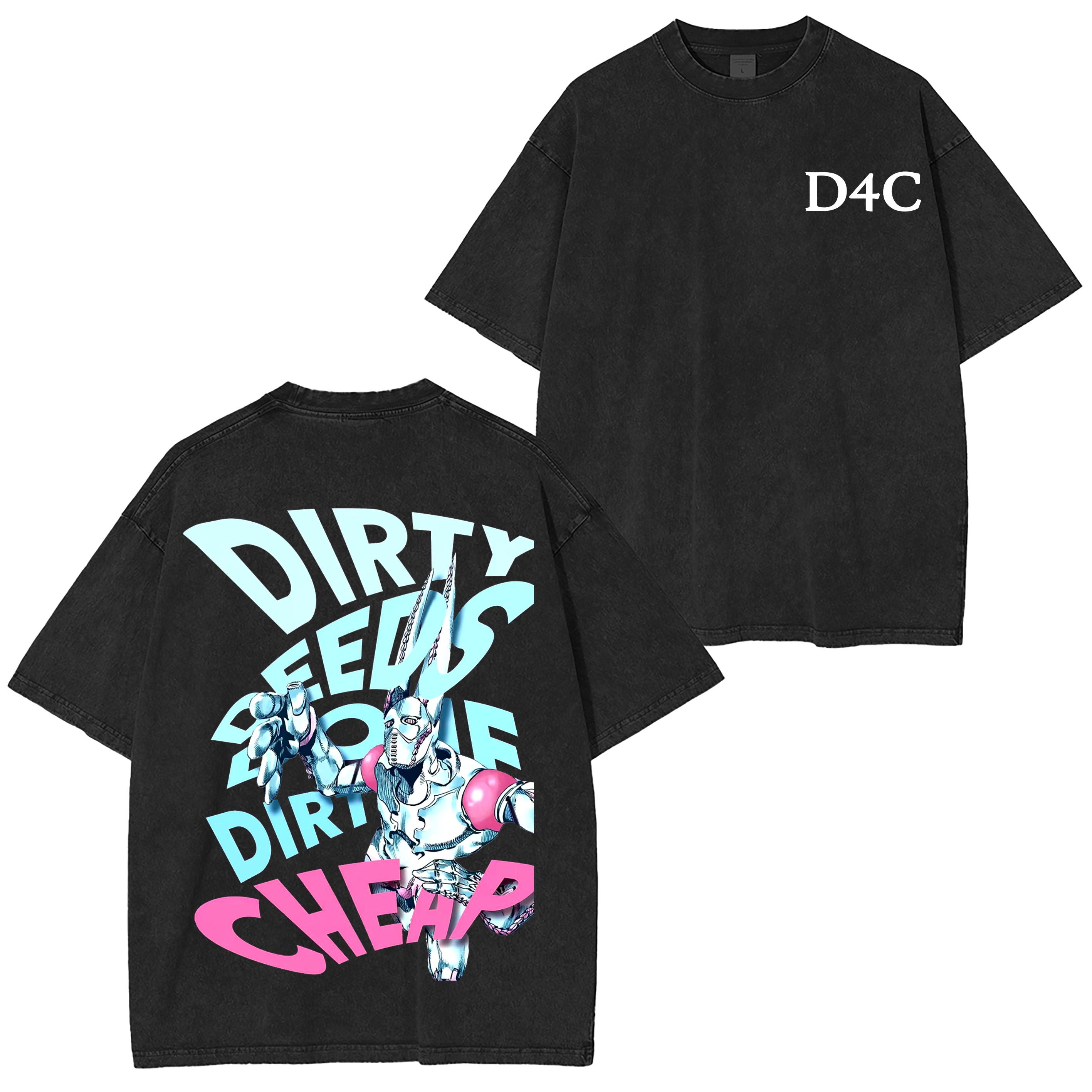 D4C,JoJos Bizarre Adventure Washed T-shirt/Crewneck/Hoodie