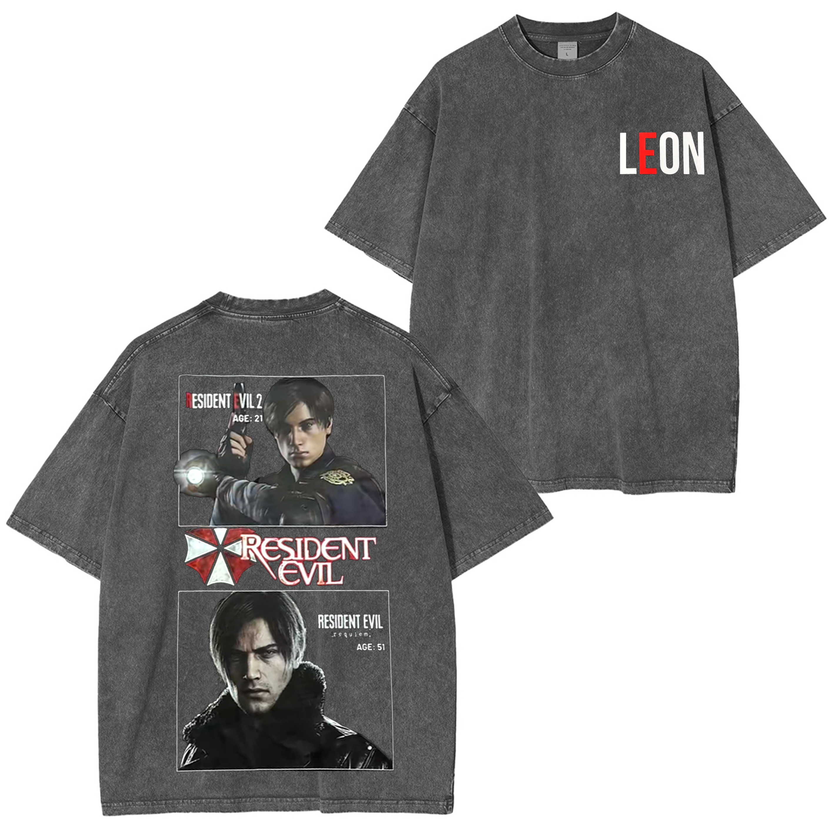 Leon Scott Kennedy,Resident Evil Washed T-shirt/Crewneck/Hoodie