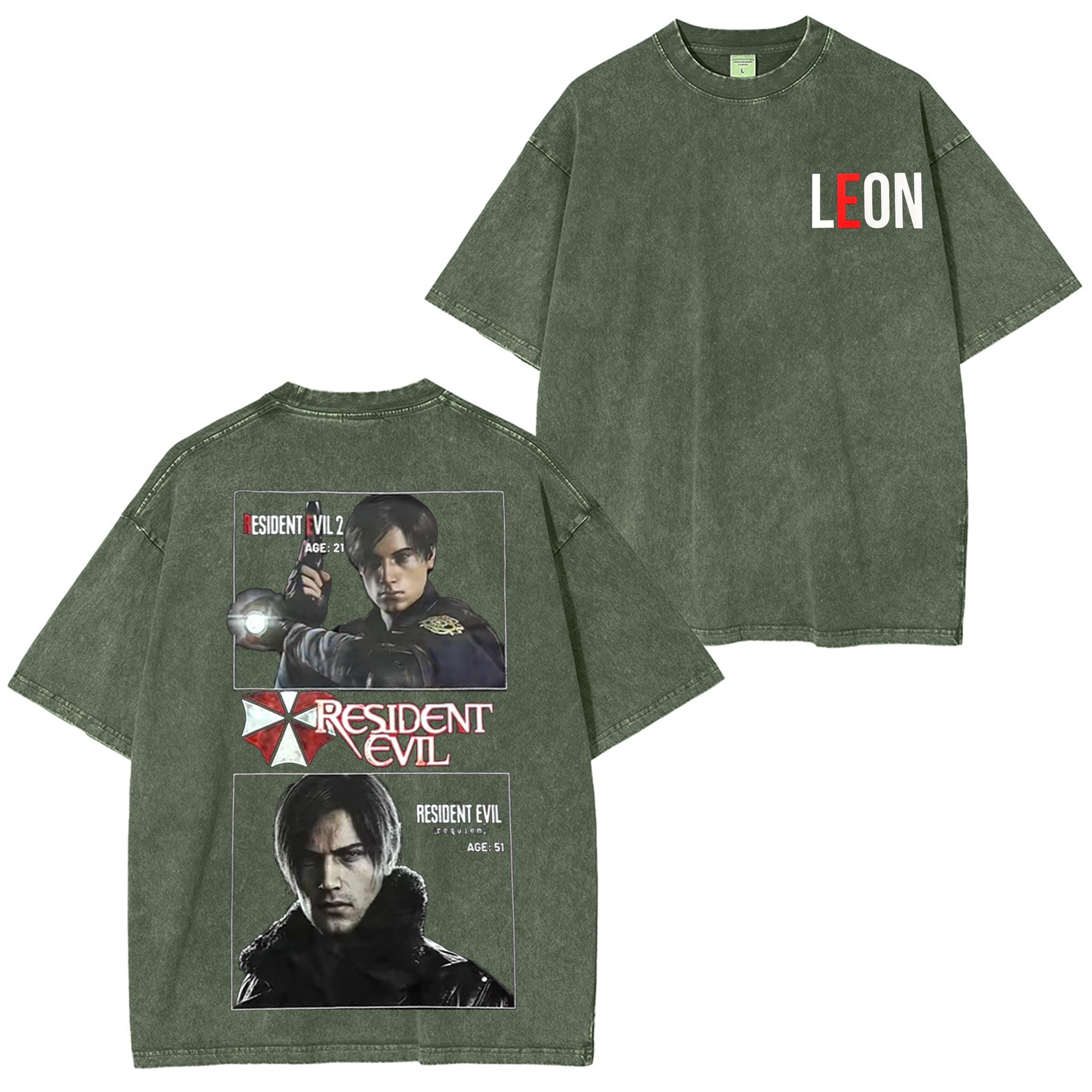 Leon Scott Kennedy,Resident Evil Washed T-shirt/Crewneck/Hoodie