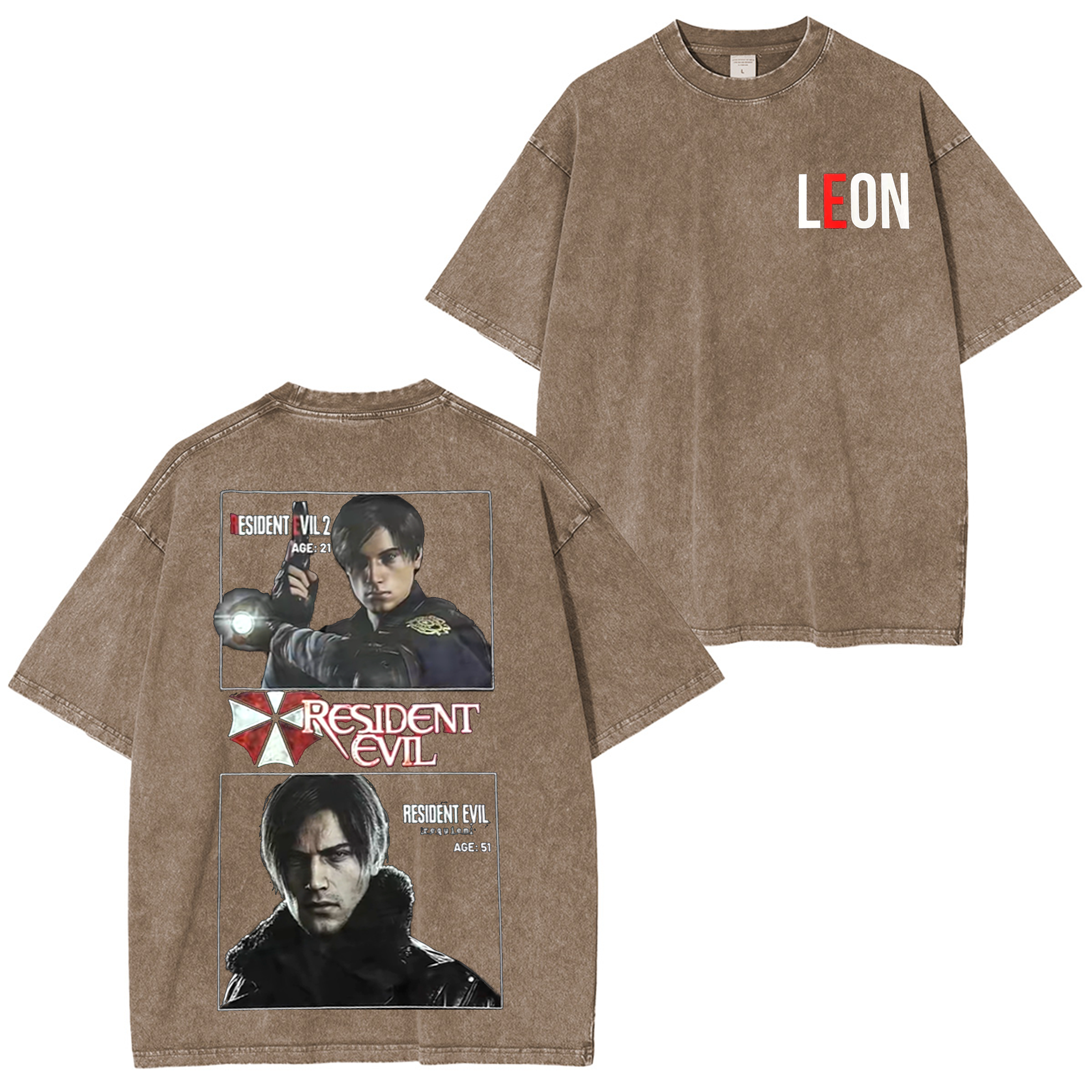 Leon Scott Kennedy,Resident Evil Washed T-shirt/Crewneck/Hoodie