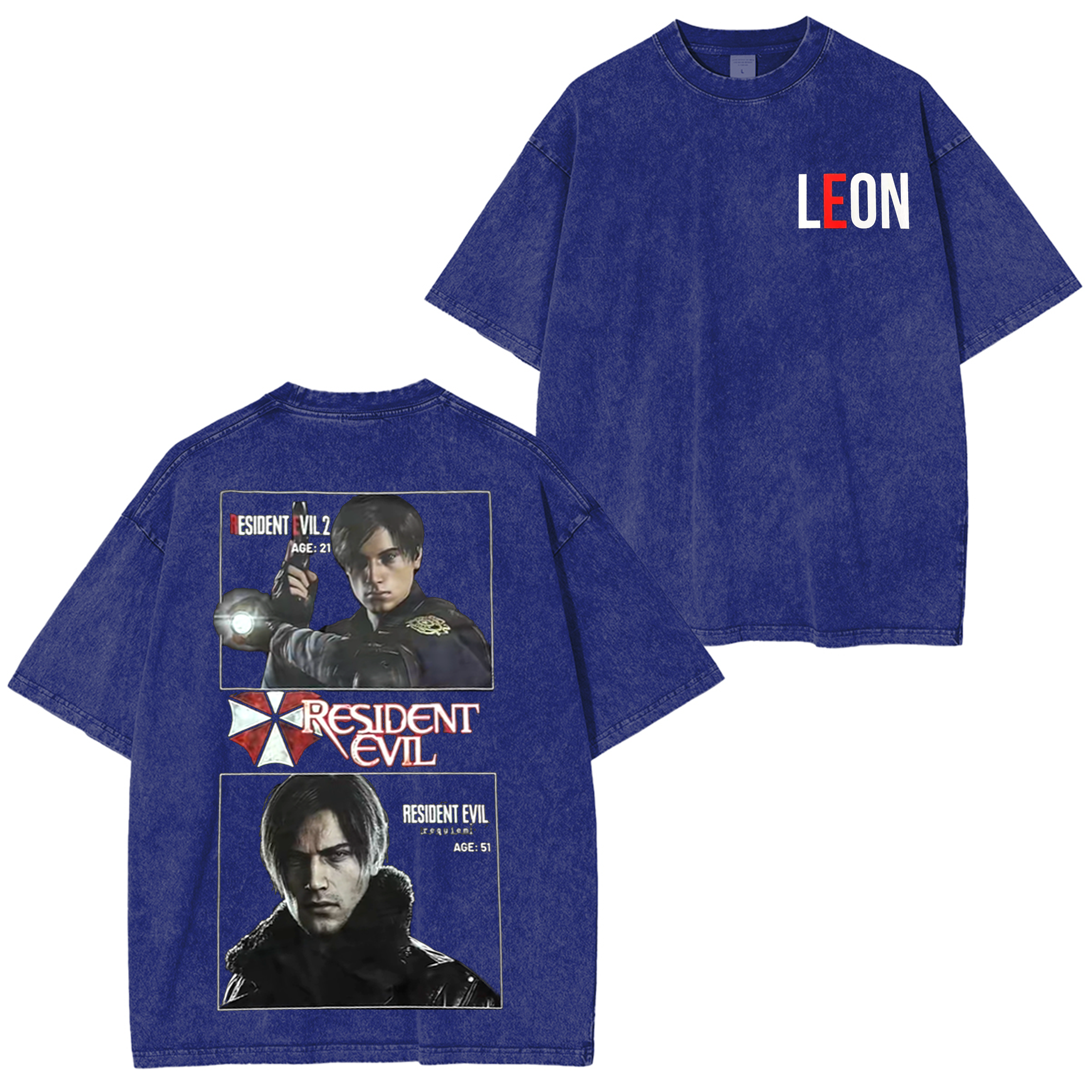 Leon Scott Kennedy,Resident Evil Washed T-shirt/Crewneck/Hoodie