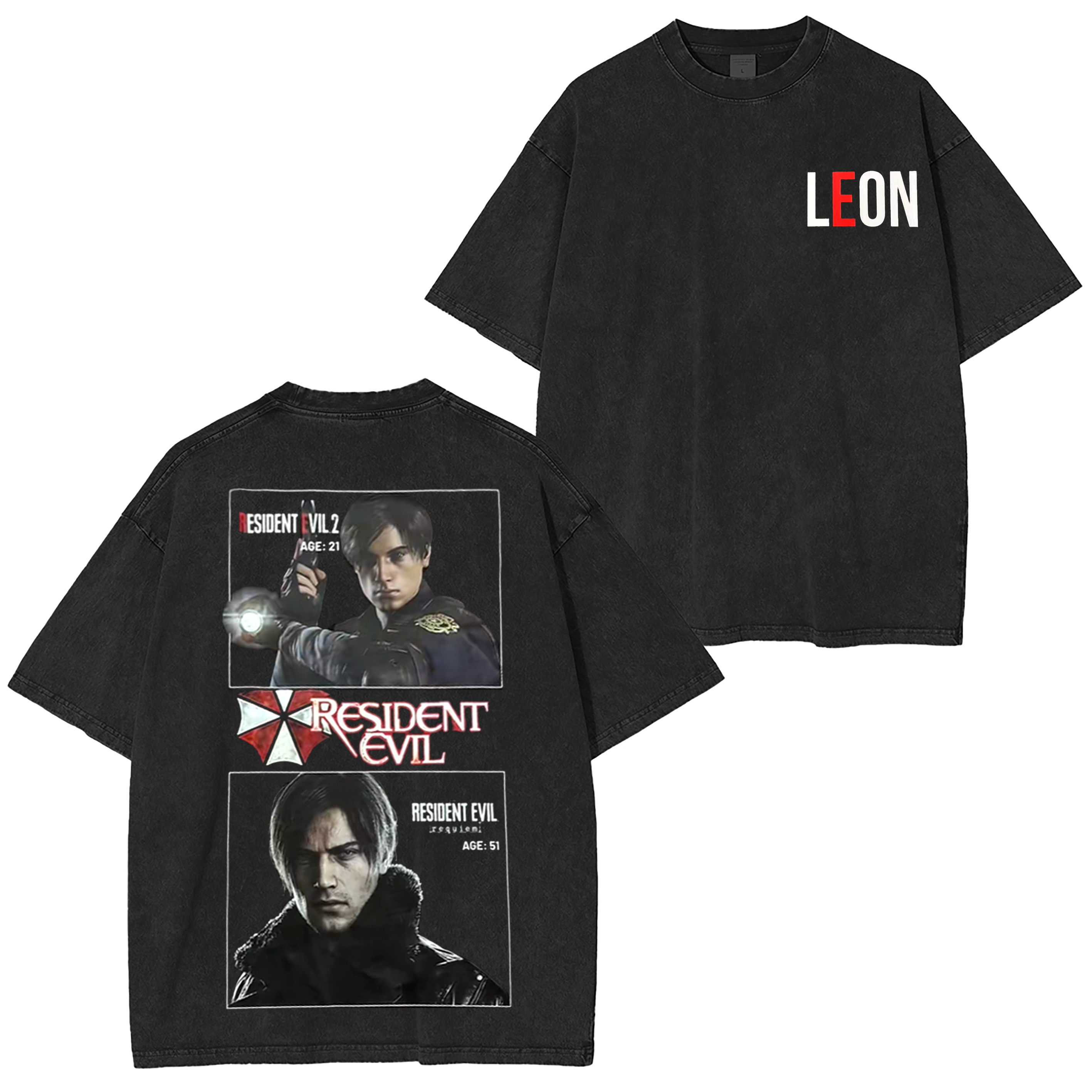 Leon Scott Kennedy,Resident Evil Washed T-shirt/Crewneck/Hoodie