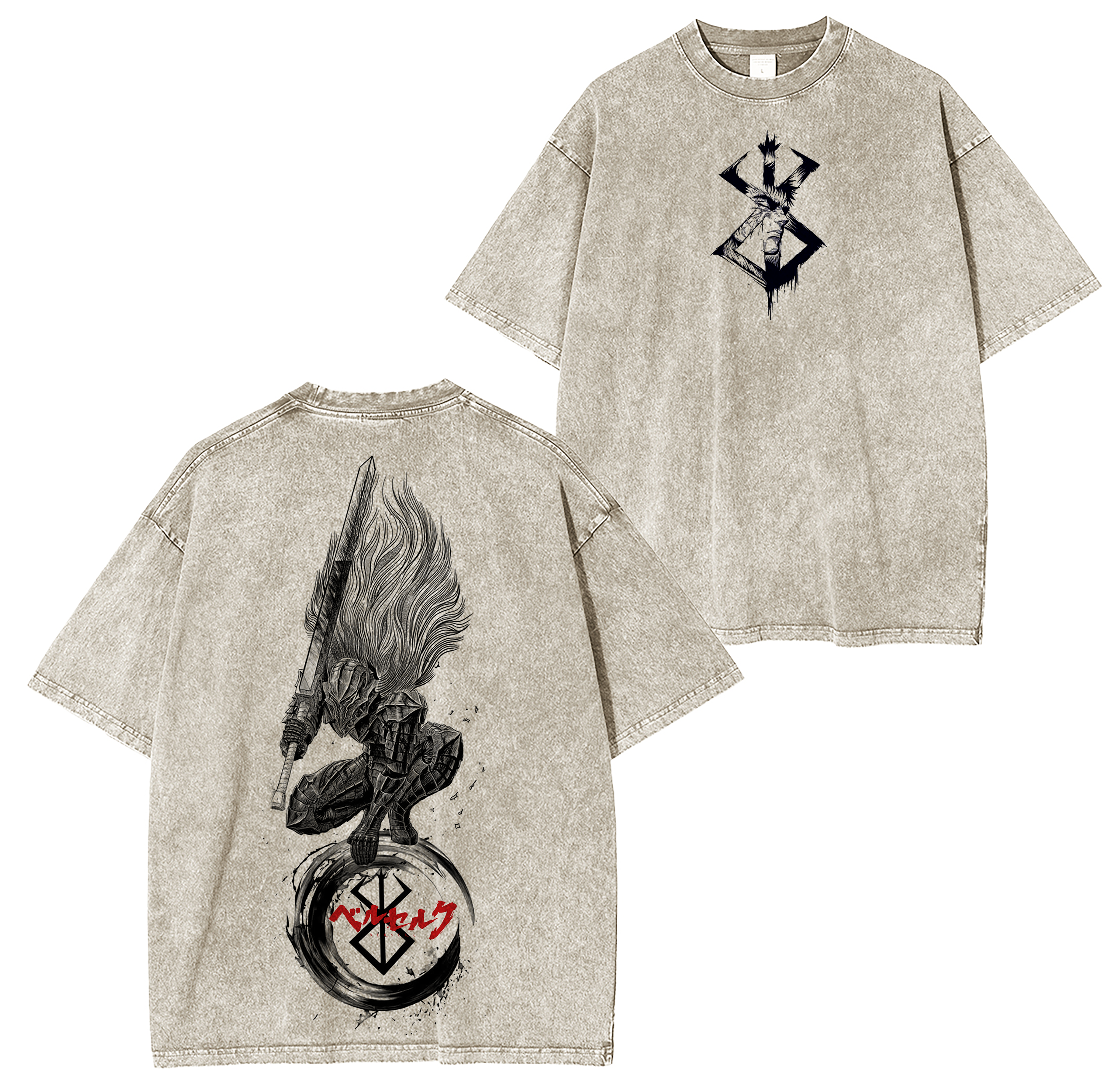 Guts-Berserk Anime Washed T-shirt/Crewneck/Hoodie