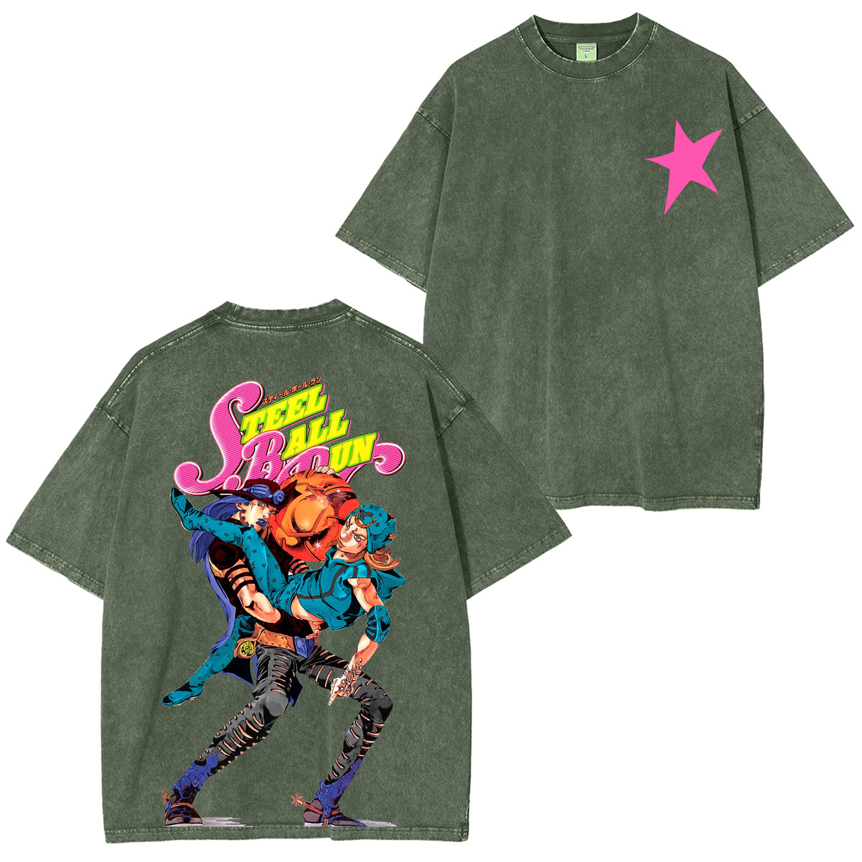 Steel Ball Run,Jojo Anime  Washed T-shirt/Crewneck/Hoodie