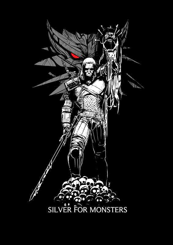 The Witcher Silver for Monsters Unisex Washed T-Shirt
