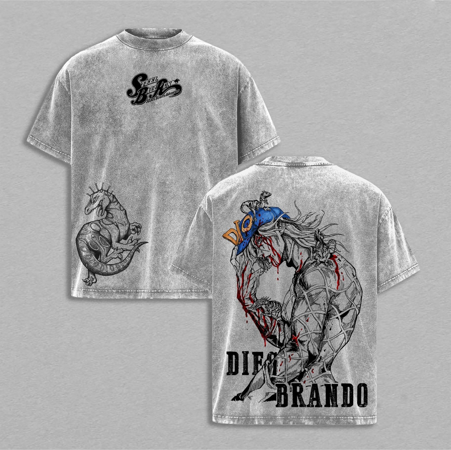 Diego Brando,Steel Ball Run,Jojo Anime  Washed T-shirt/Crewneck/Hoodie