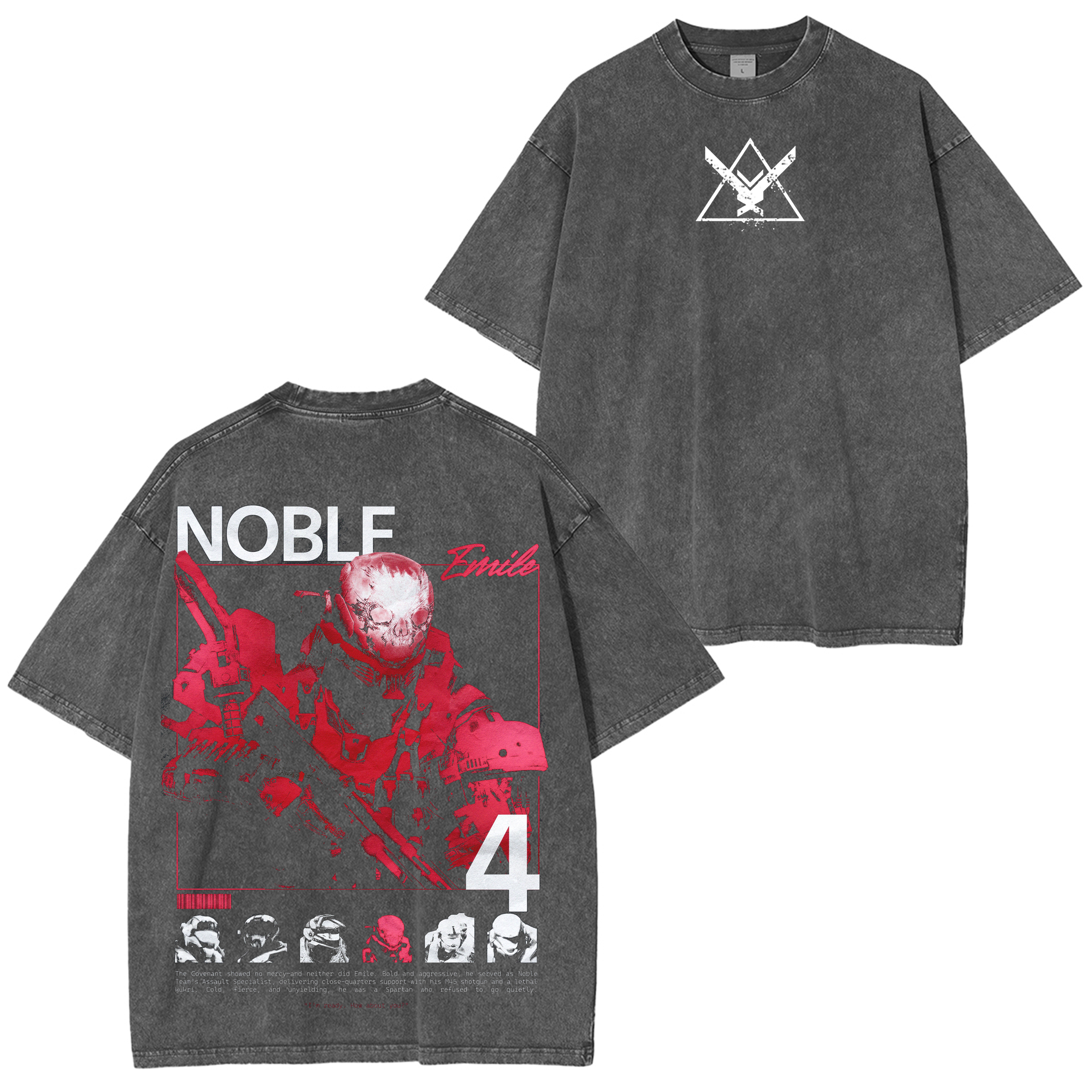Halo master chief Noble 4 Emile - A239 Washed T-shirt/Crewneck/Hoodie
