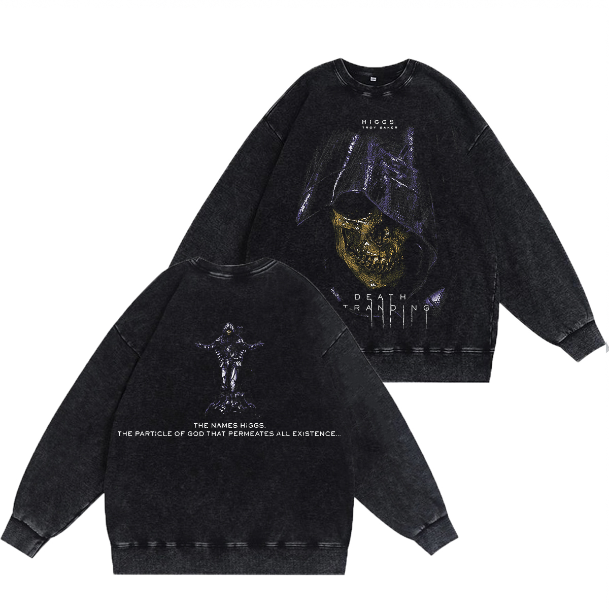 Death Stranding - Higgs Unisex Washed Crewneck Sweatshirt