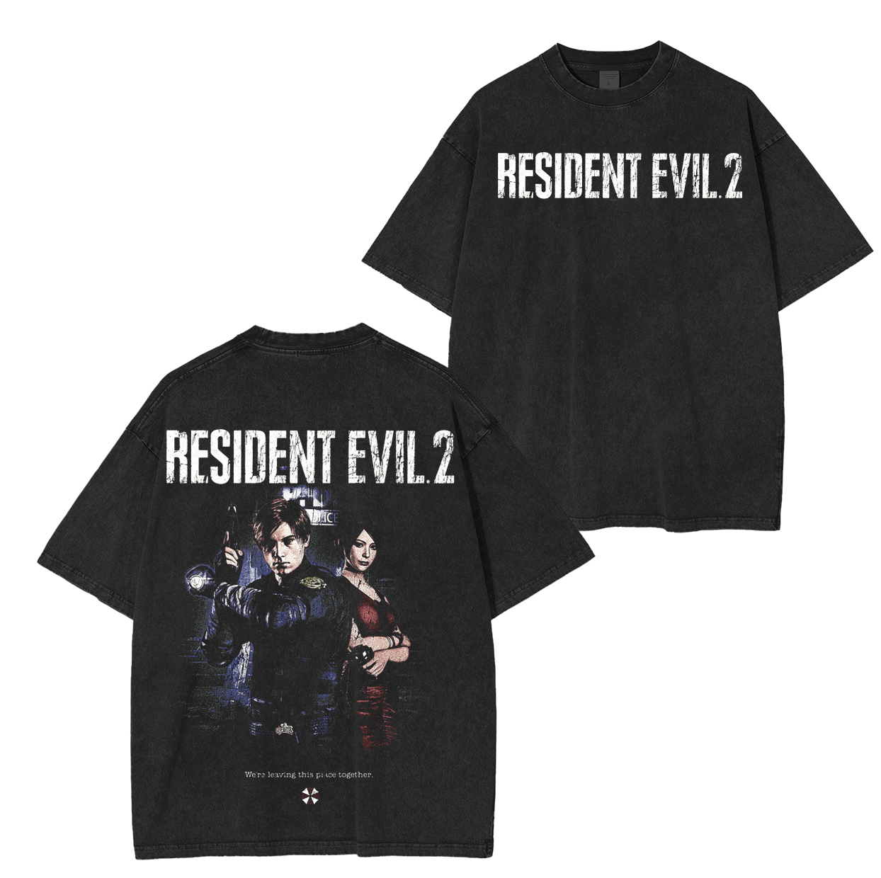 Resident Evil 2 -Leon and Ada Unisex Washed T-Shirt