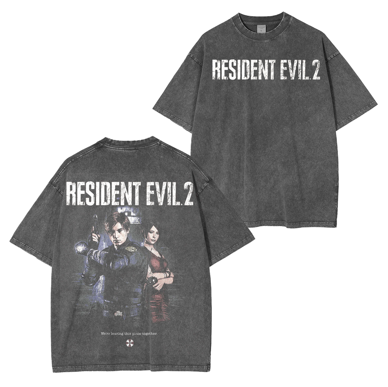 Resident Evil 2 -Leon and Ada Unisex Washed T-Shirt