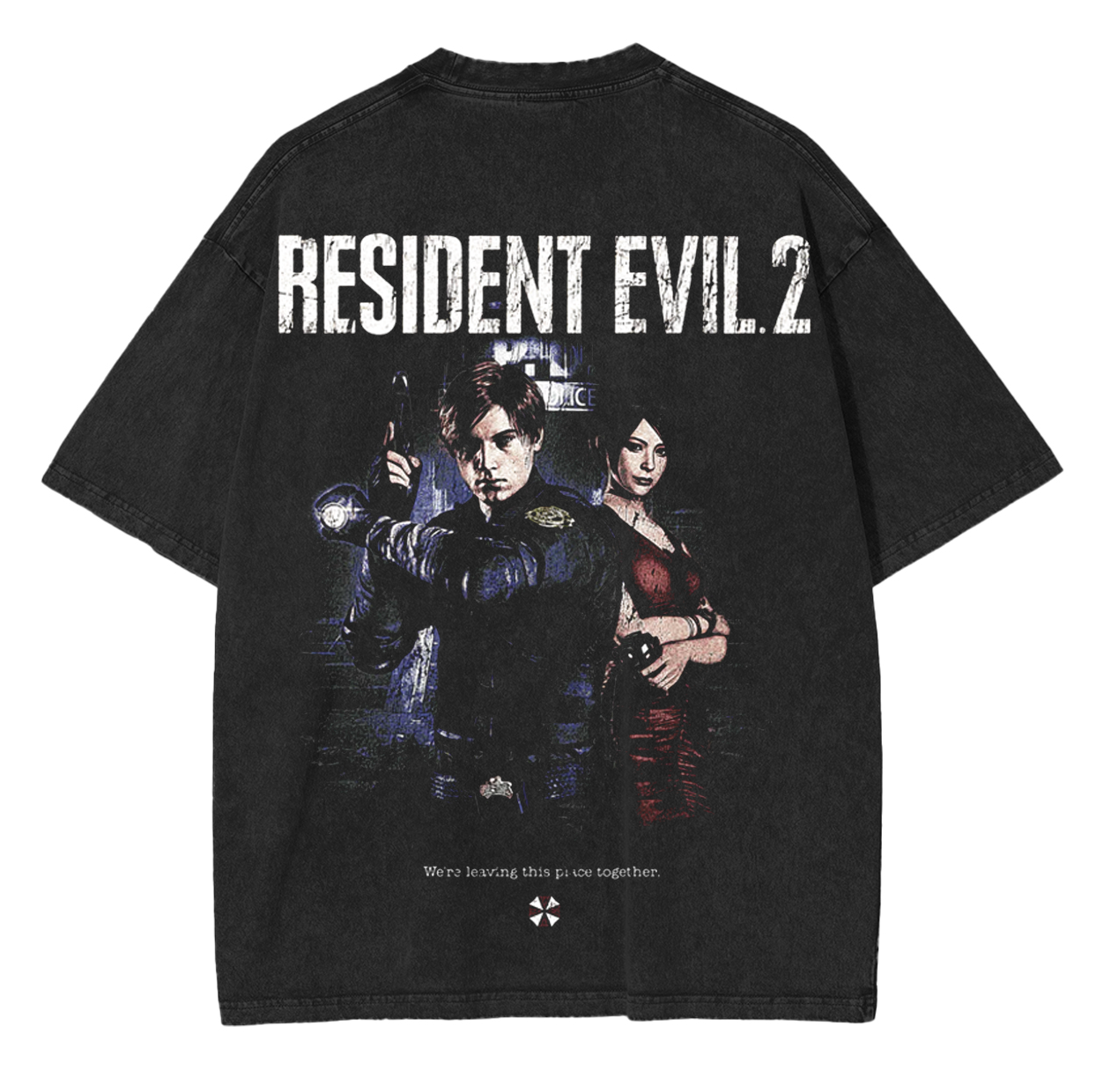 Resident Evil 2 -Leon and Ada Unisex Washed T-Shirt