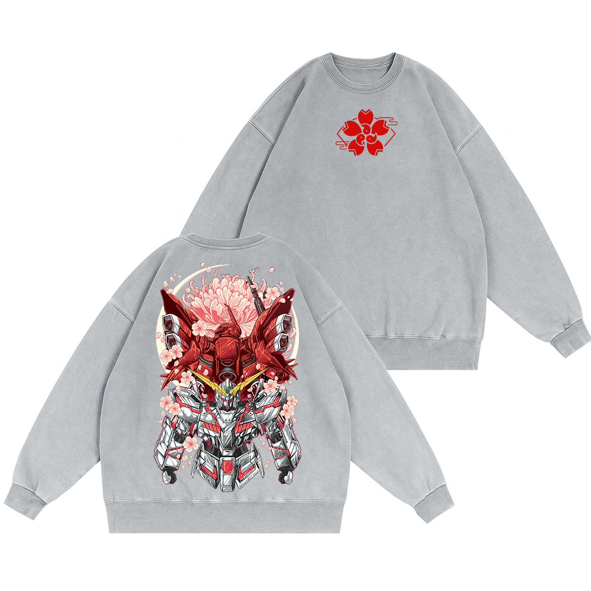 Gundam Unisex Washed Crewneck Sweatshirt