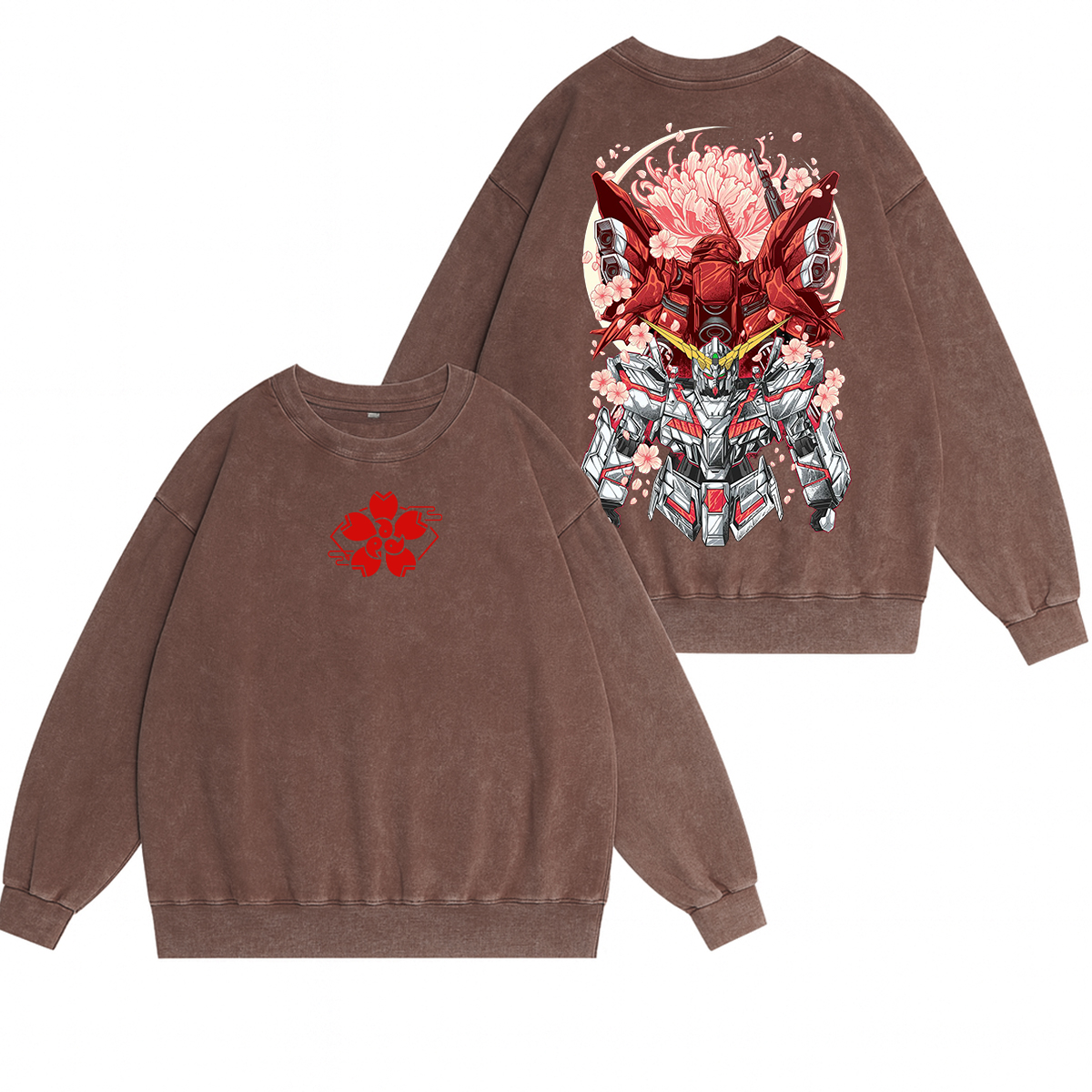 Gundam Unisex Washed Crewneck Sweatshirt