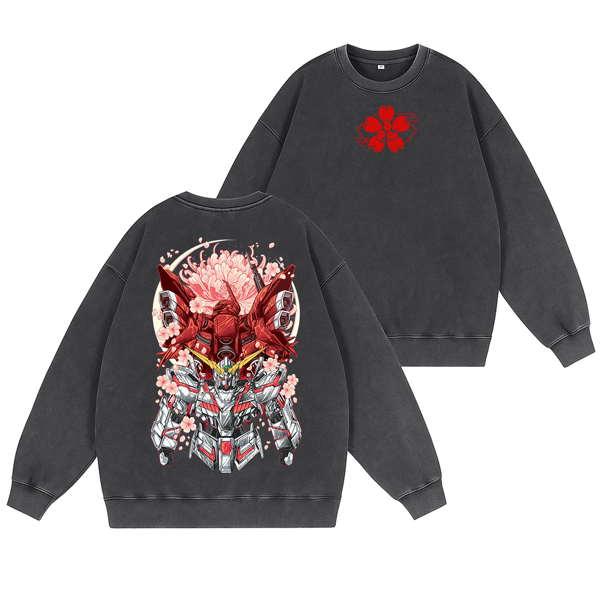 Gundam Unisex Washed Crewneck Sweatshirt
