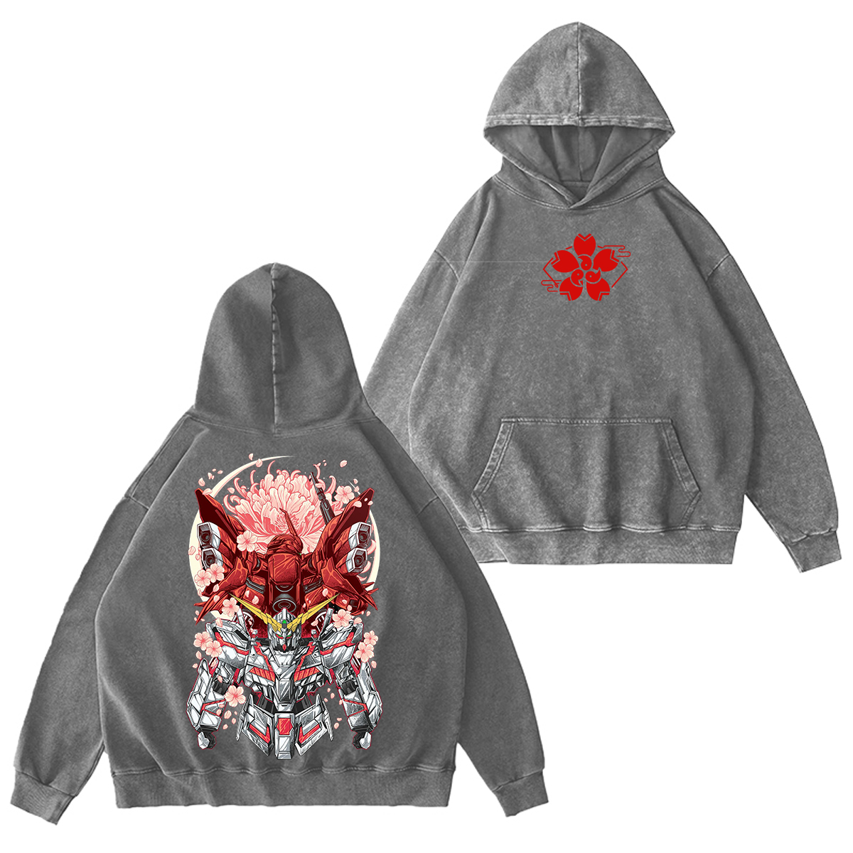 Gundam Unisex Washed Hoodie