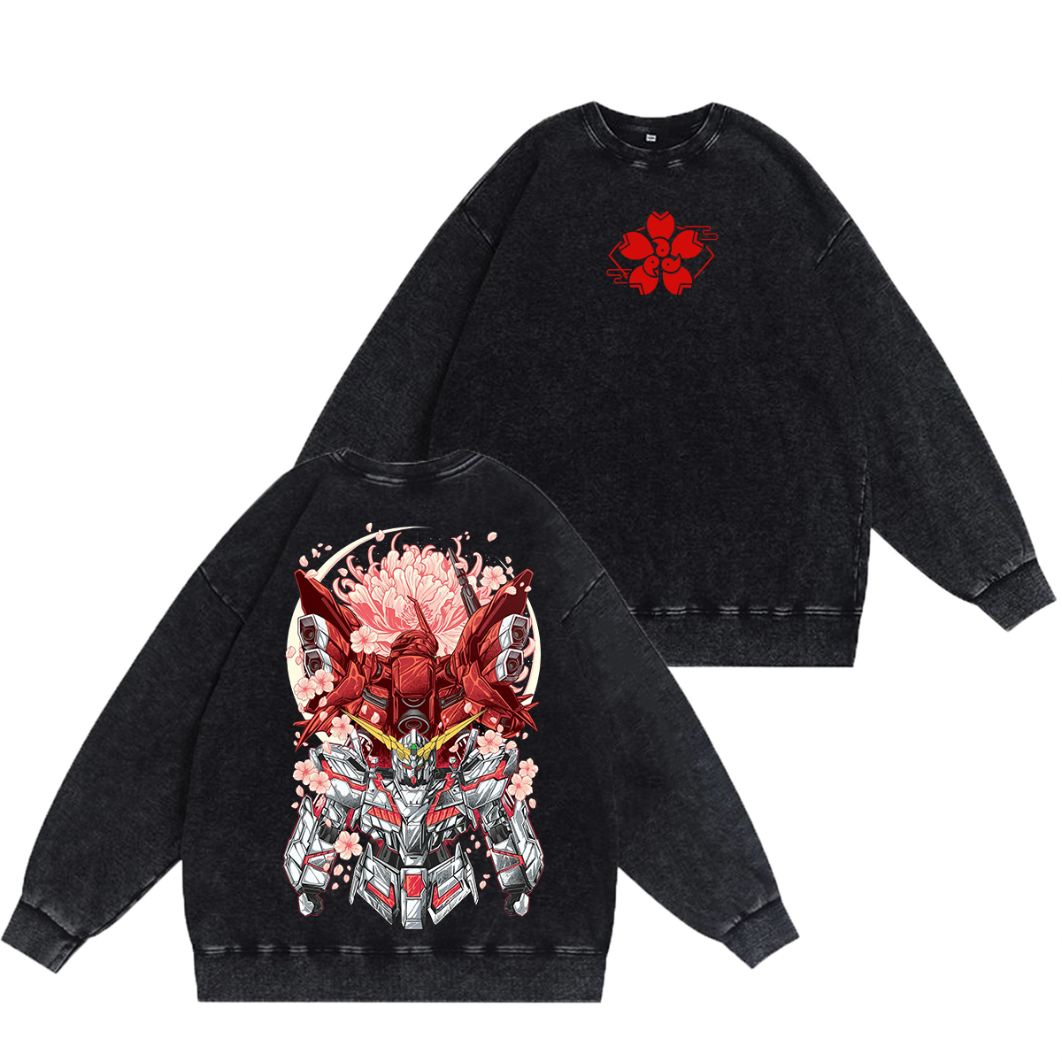 Gundam Unisex Washed Crewneck Sweatshirt