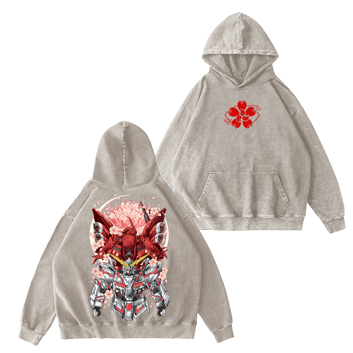 Gundam Unisex Washed Hoodie