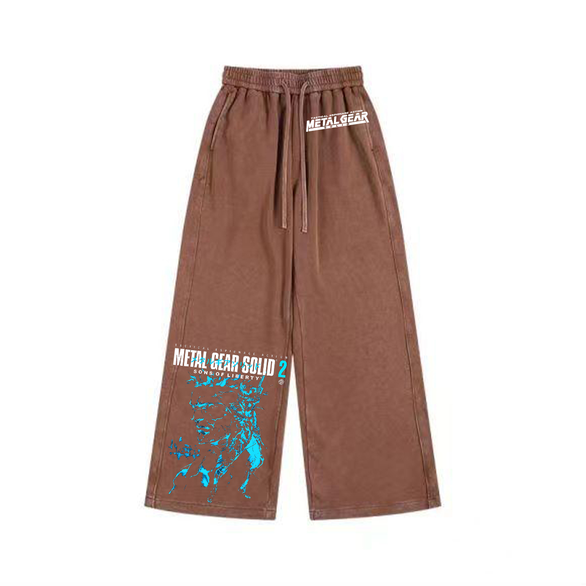 GS2 Snake And Raiden Cover Game Metal Gear Solid Graphic Unisex Washed Pants