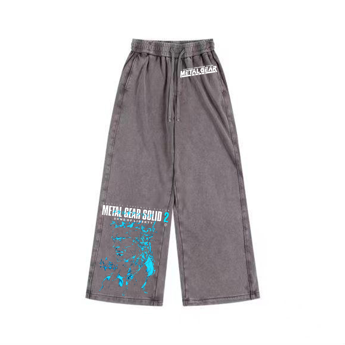 GS2 Snake And Raiden Cover Game Metal Gear Solid Graphic Unisex Washed Pants