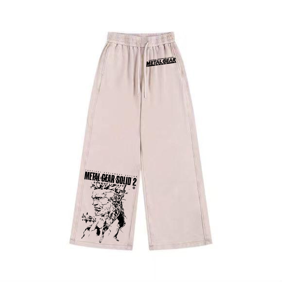 GS2 Snake And Raiden Cover Game Metal Gear Solid Graphic Unisex Washed Pants