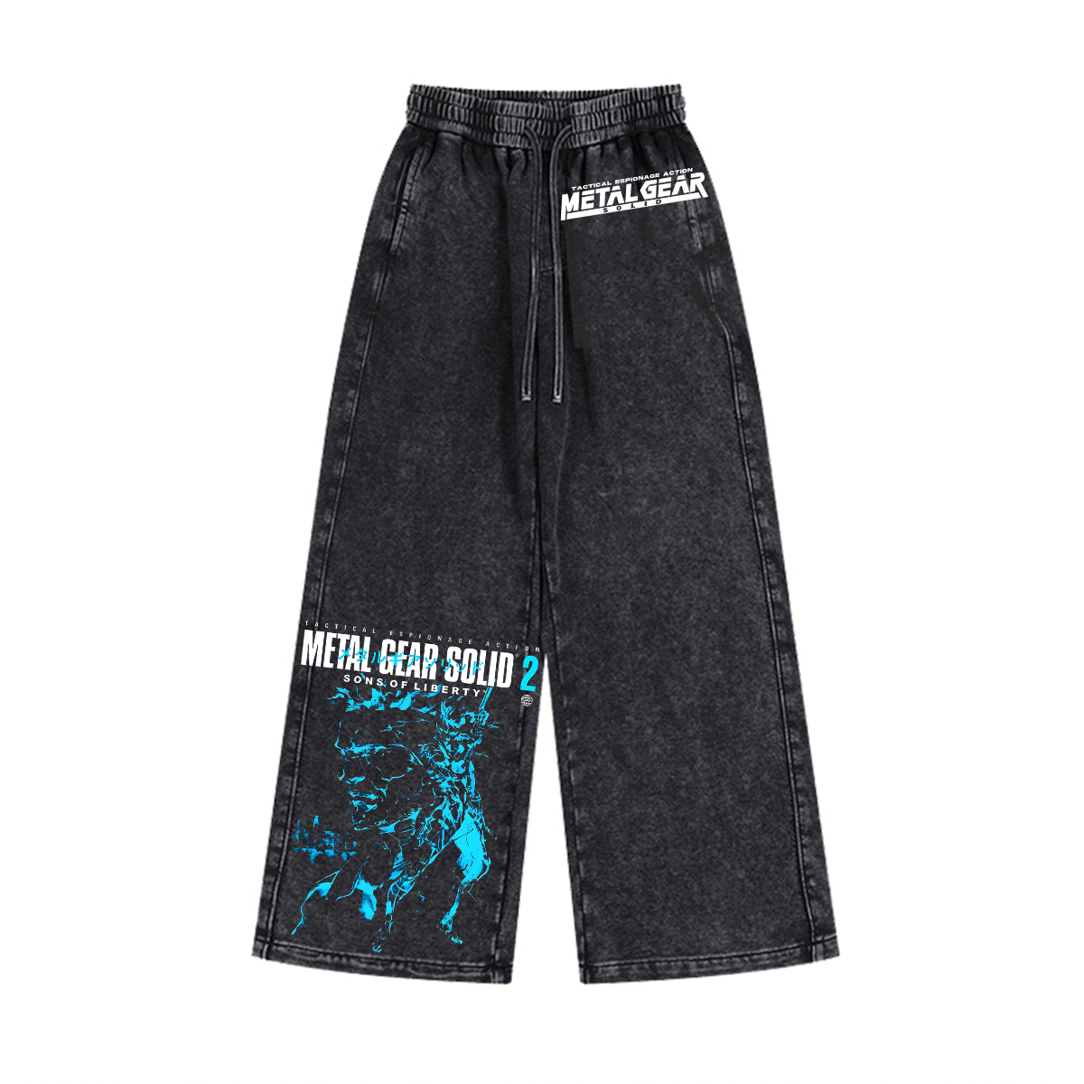 GS2 Snake And Raiden Cover Game Metal Gear Solid Graphic Unisex Washed Pants