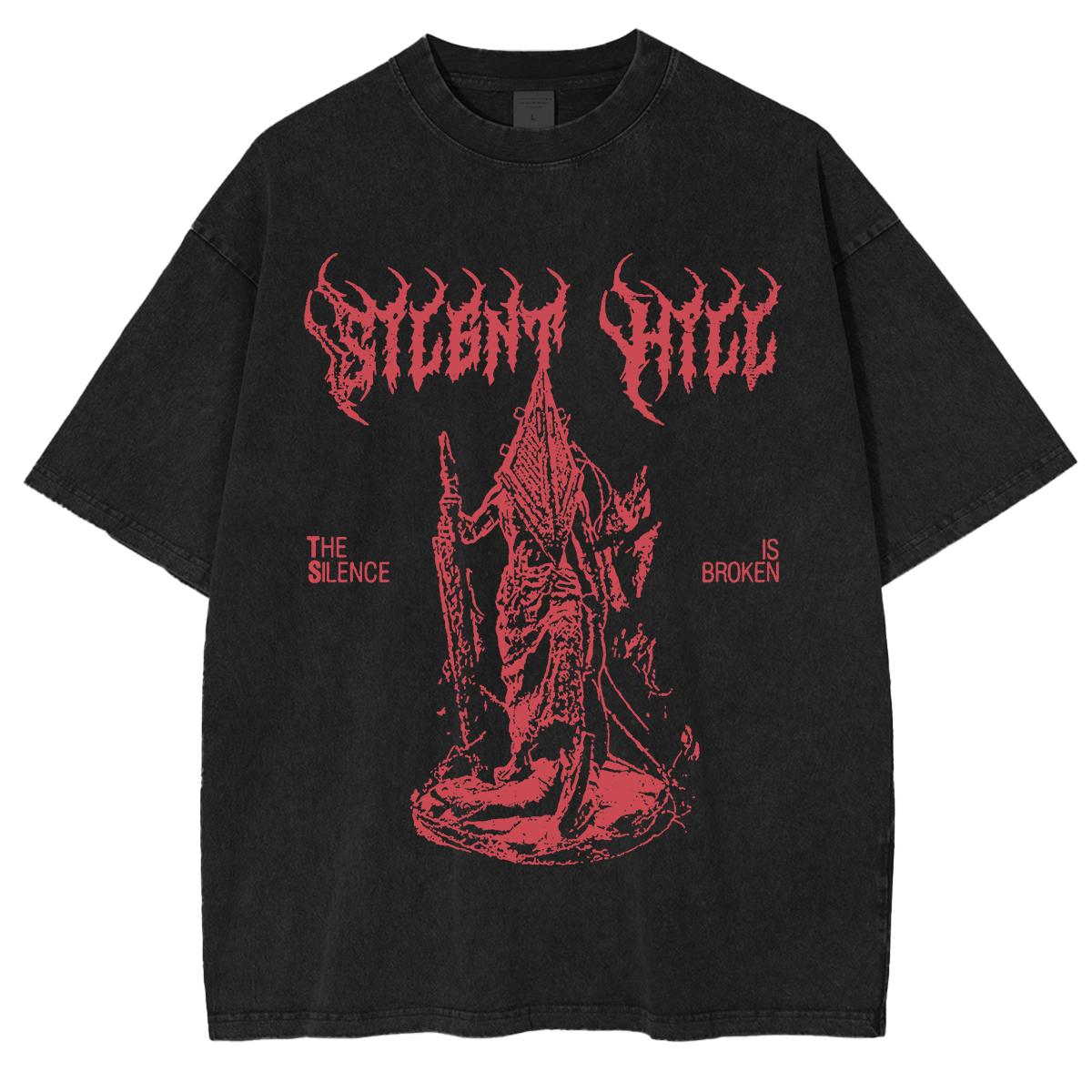 Vintage Silent Hill 2 Pyramid Head Unisex Washed T-Shirt