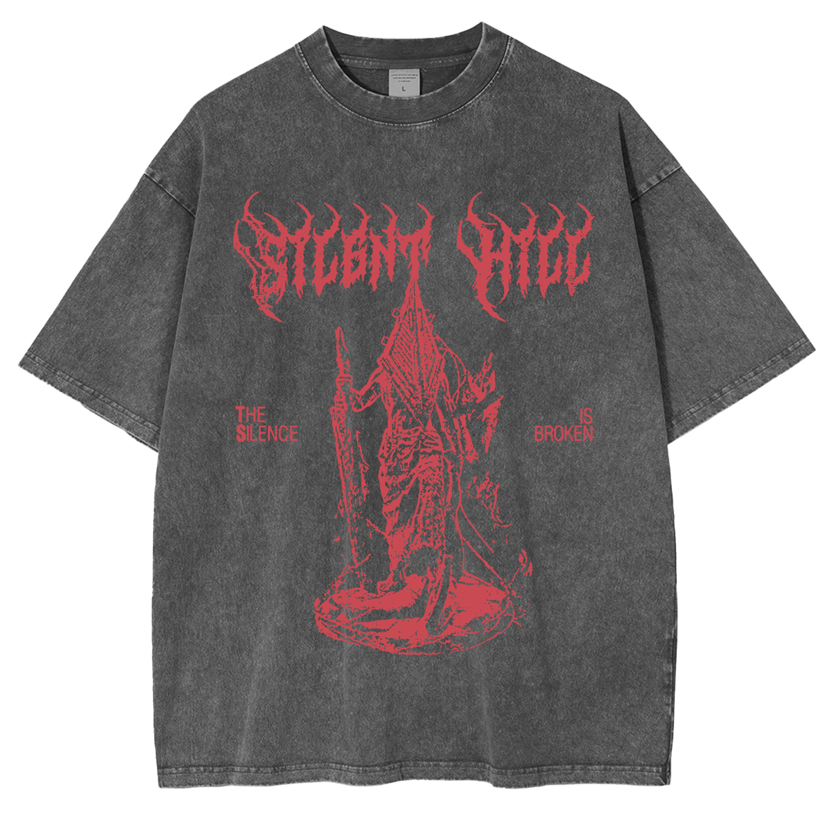 Vintage Silent Hill 2 Pyramid Head Unisex Washed T-Shirt