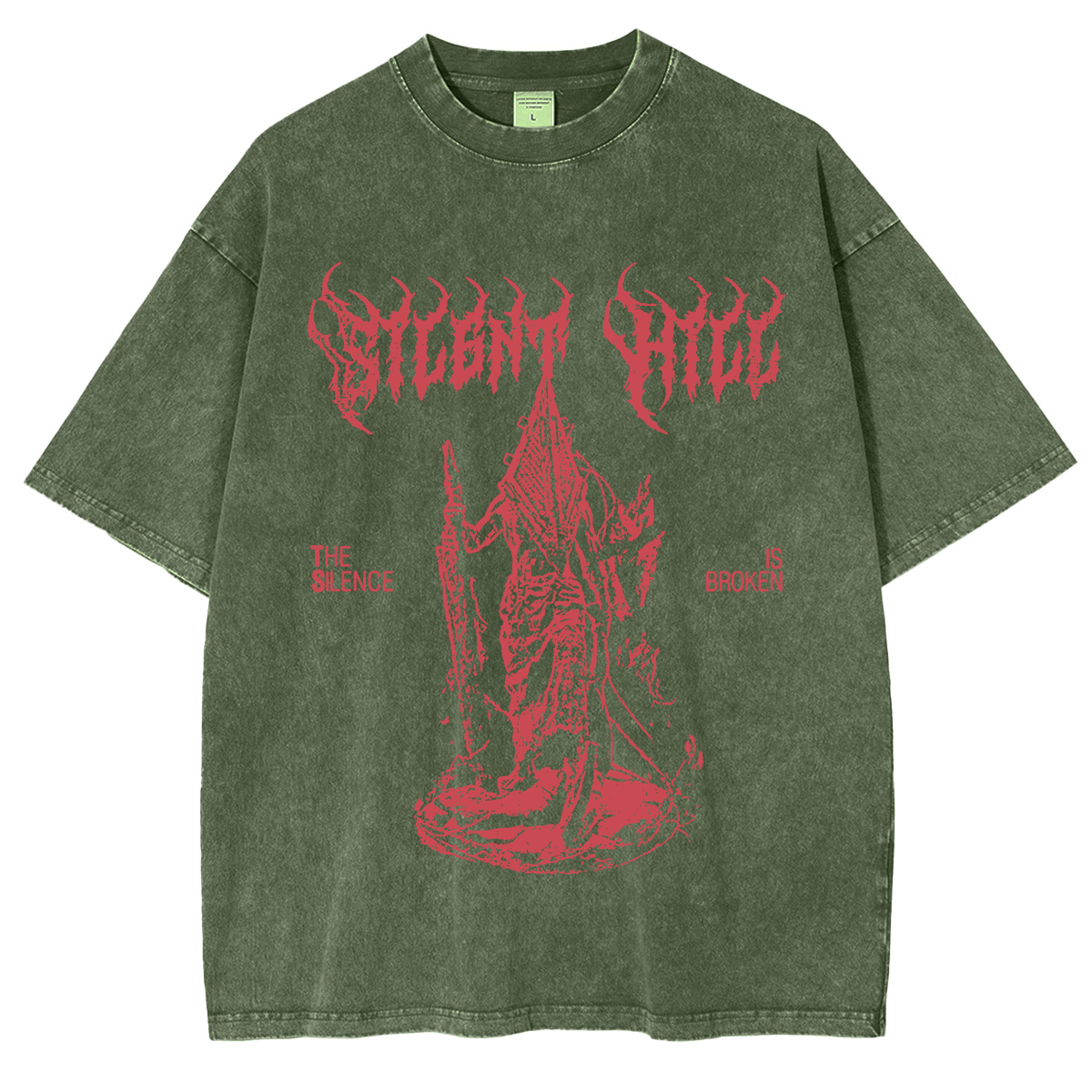 Vintage Silent Hill 2 Pyramid Head Unisex Washed T-Shirt
