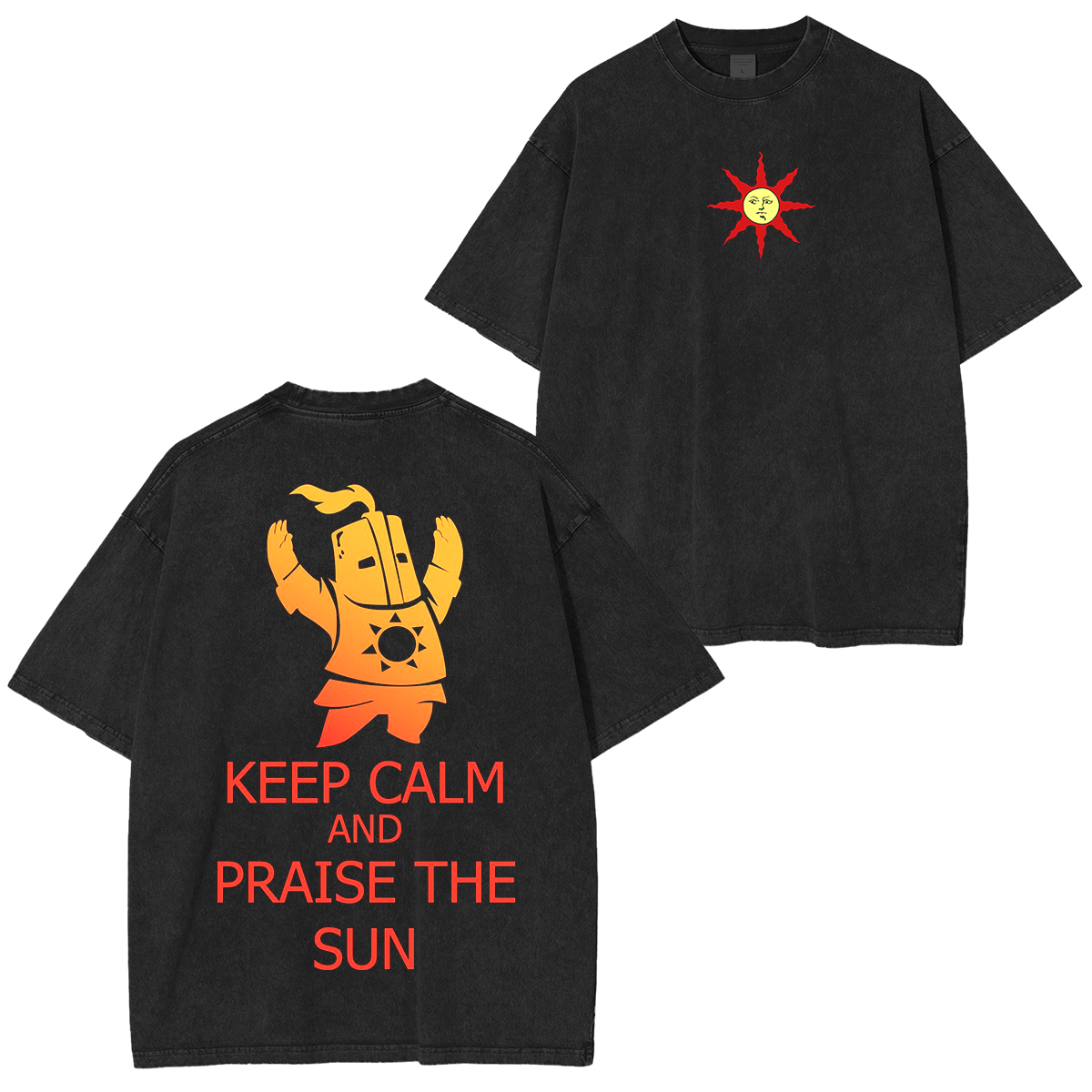 Solaire and Praise the Sun Unisex Washed T-Shirt