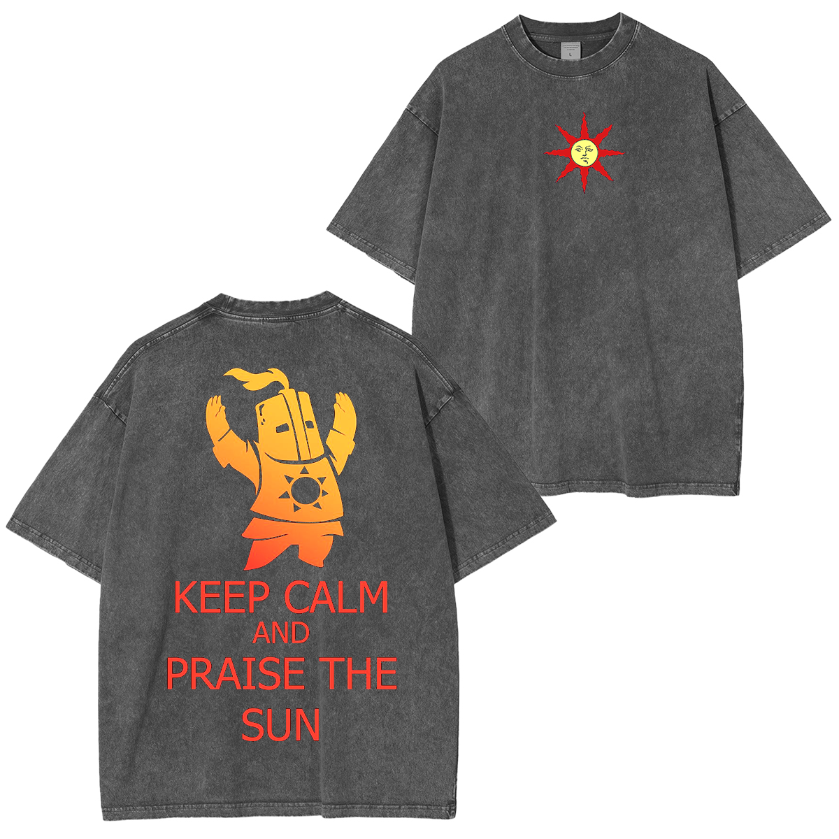 Solaire and Praise the Sun Unisex Washed T-Shirt