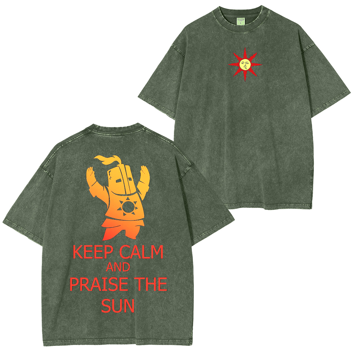 Solaire and Praise the Sun Unisex Washed T-Shirt