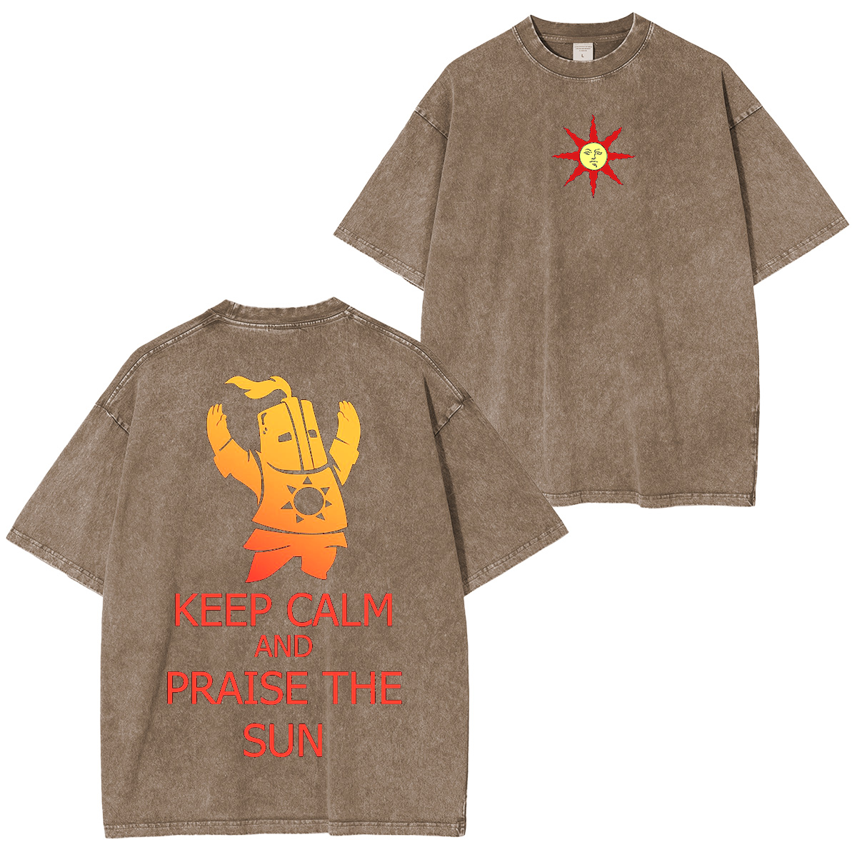 Solaire and Praise the Sun Unisex Washed T-Shirt