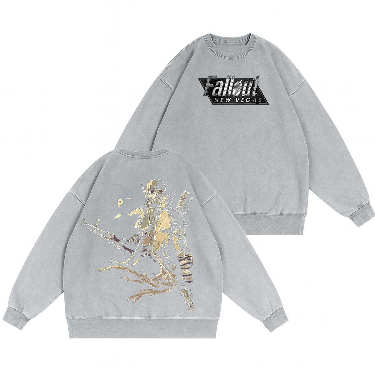 Fallout New Vegas Unisex Washed Crewneck Sweatshirt