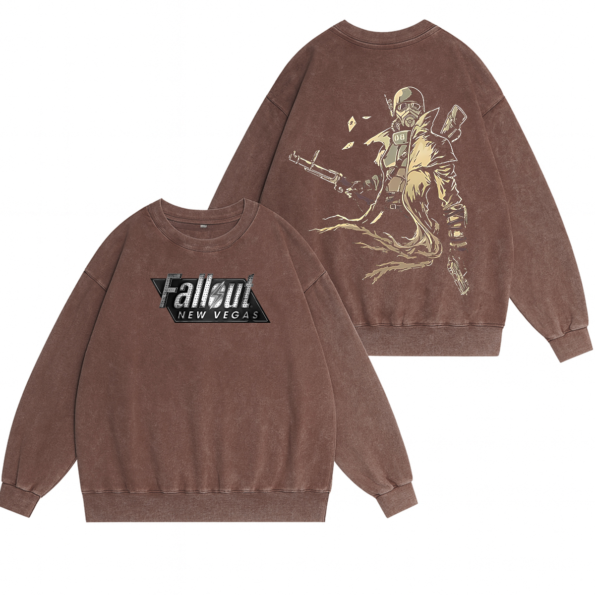 Fallout New Vegas Unisex Washed Crewneck Sweatshirt