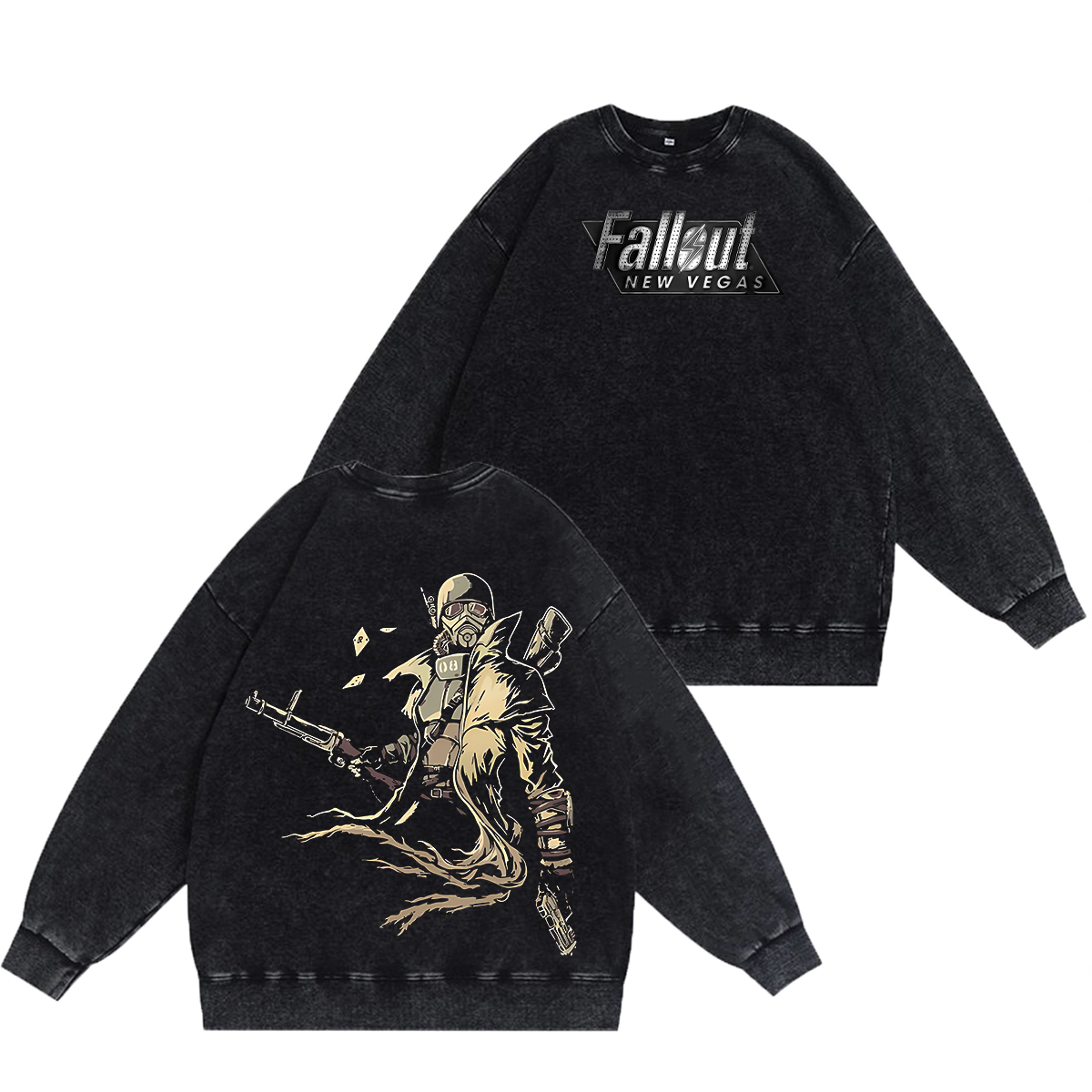Fallout New Vegas Unisex Washed Crewneck Sweatshirt