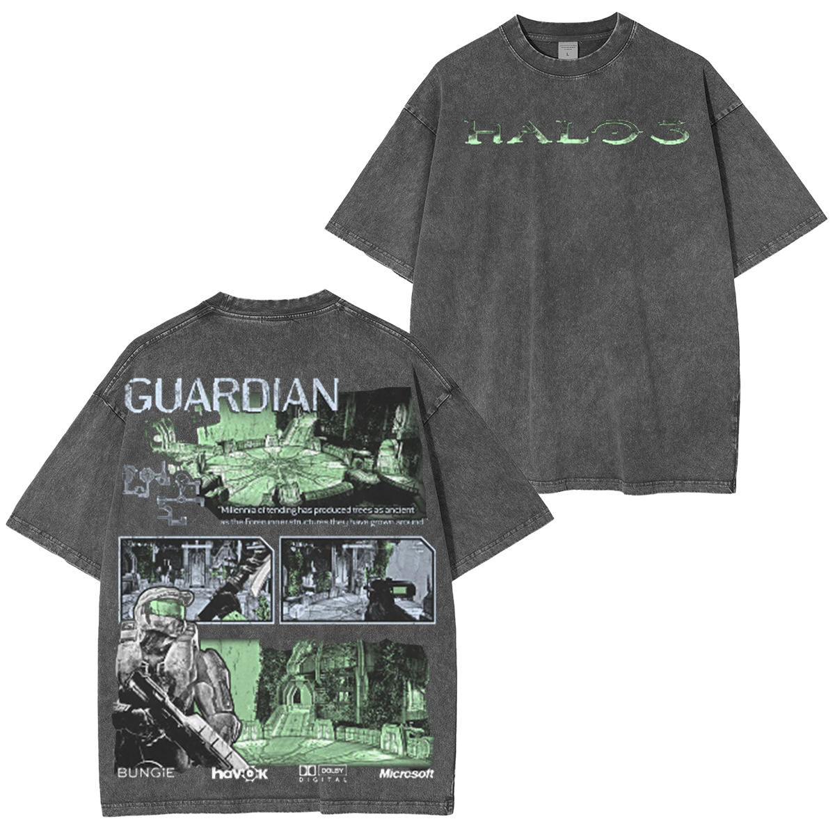 Halo 3 Guardian Vintage Unisex Washed T-Shirt