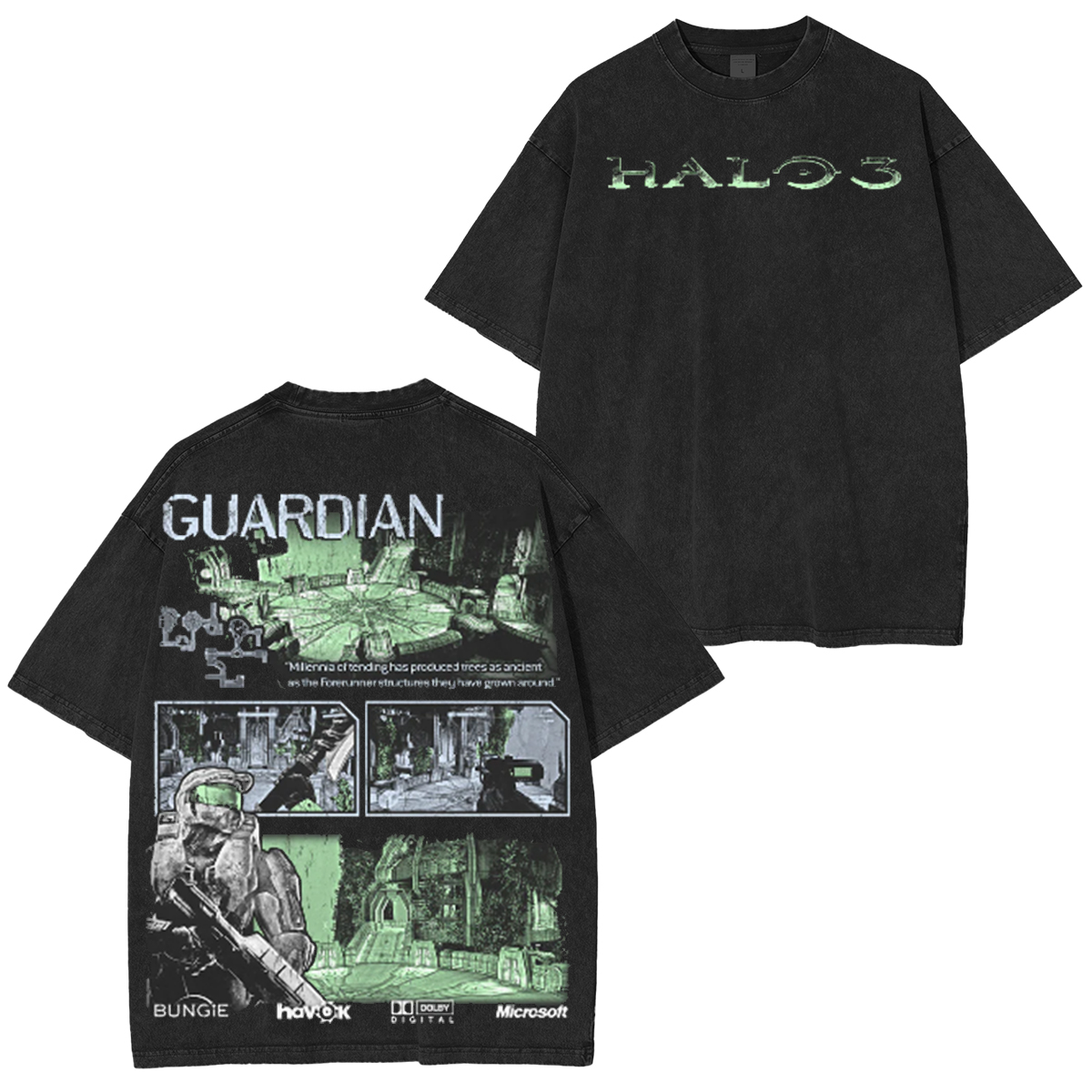 Halo 3 Guardian Vintage Unisex Washed T-Shirt