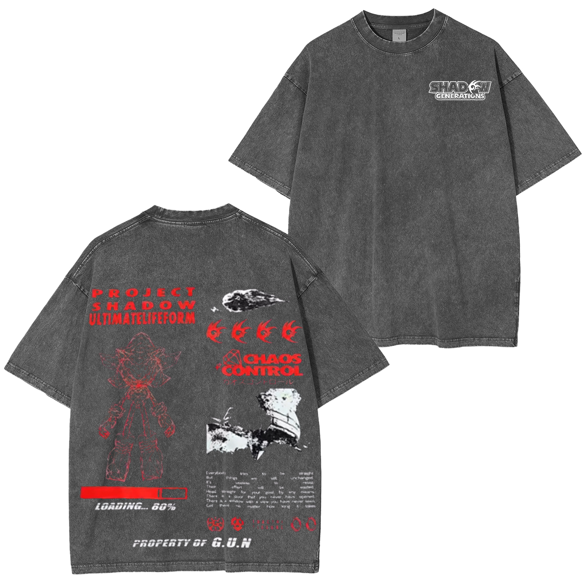 Shadow The Hedgehog  Vintage Unisex Washed T-Shirt