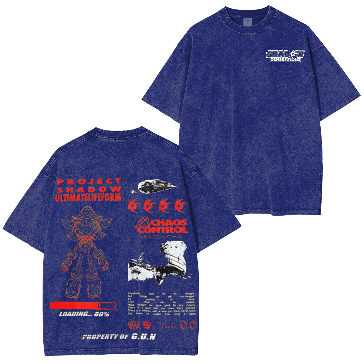 Shadow The Hedgehog  Vintage Unisex Washed T-Shirt