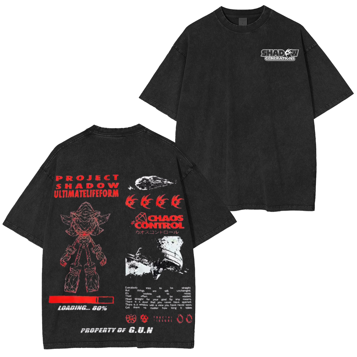 Shadow The Hedgehog  Vintage Unisex Washed T-Shirt