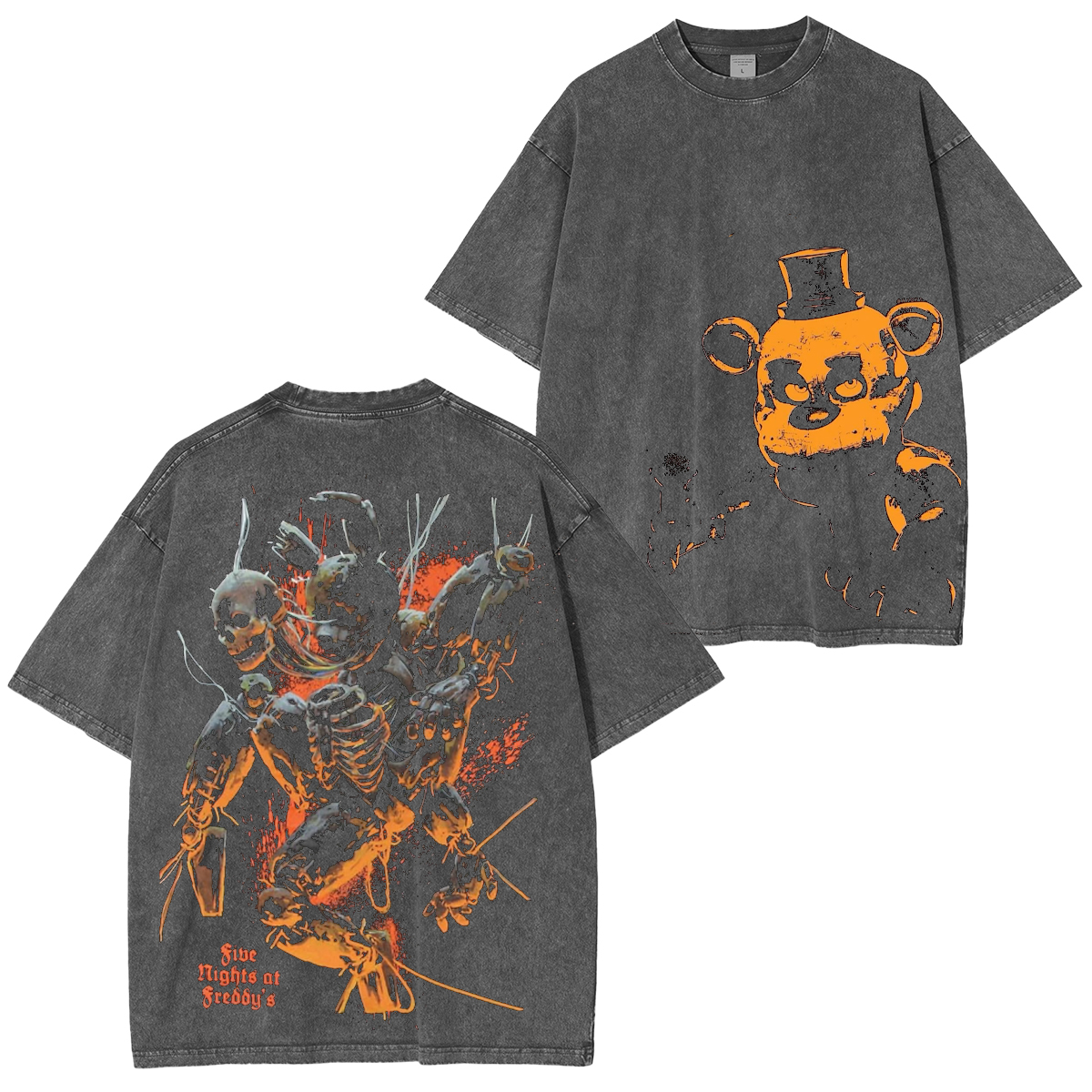 Midnight Flames Drip Unisex Washed T-Shirt