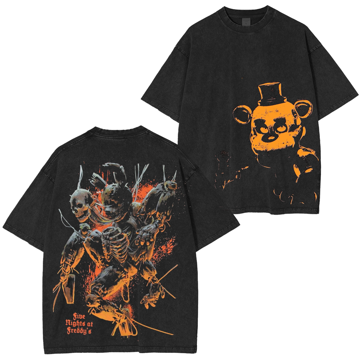 Midnight Flames Drip Unisex Washed T-Shirt