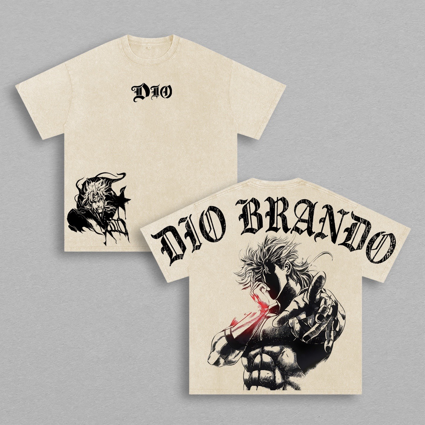 Dio Brando, JoJos Bizarre Adventure Anime Washed T-shirt/Crewneck/Hoodie