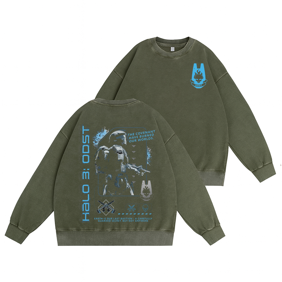 The Rockie Halo 3: ODST game 2 Unisex Washed Crewneck Sweatshirt