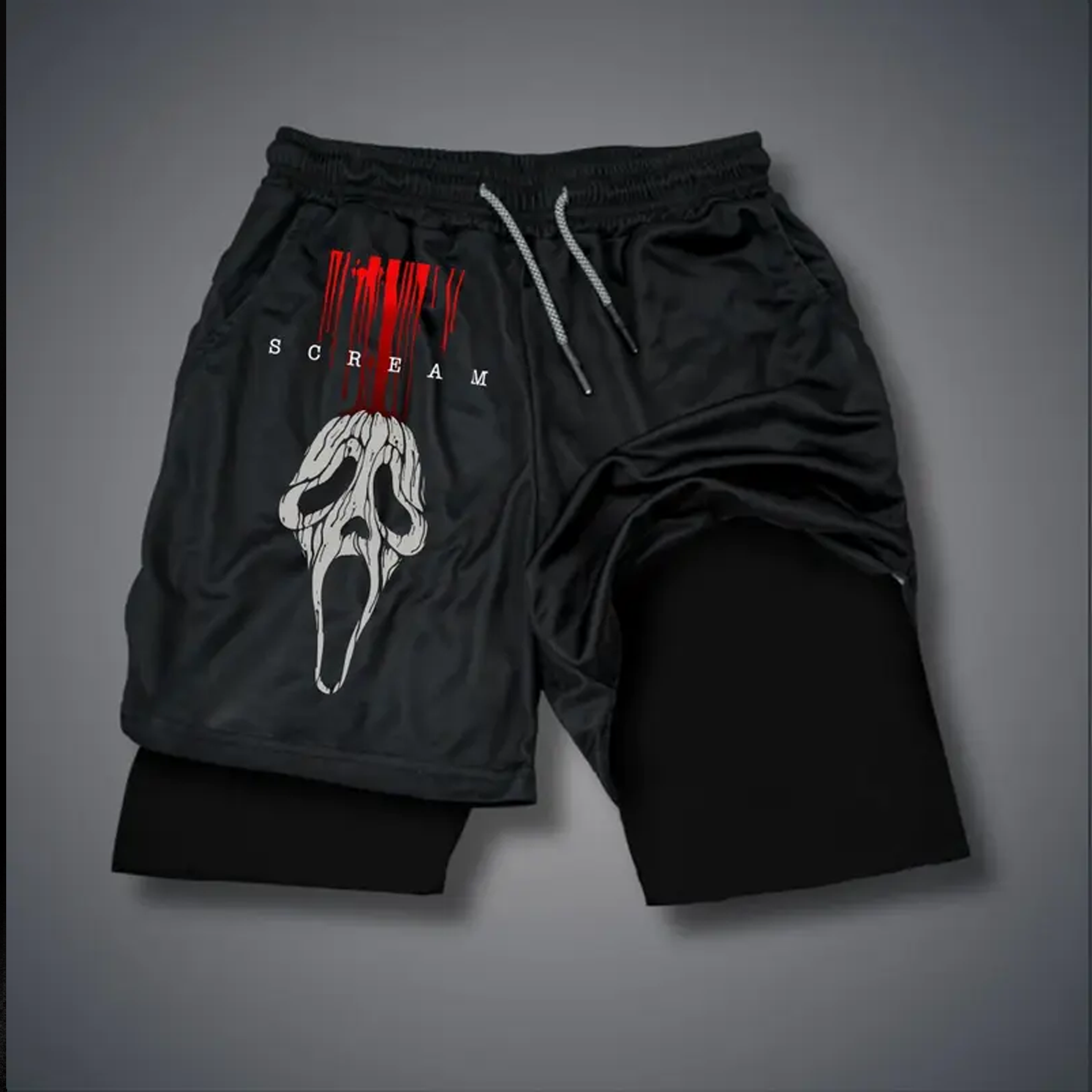Ghostface,Scream Graphic Gym Shorts