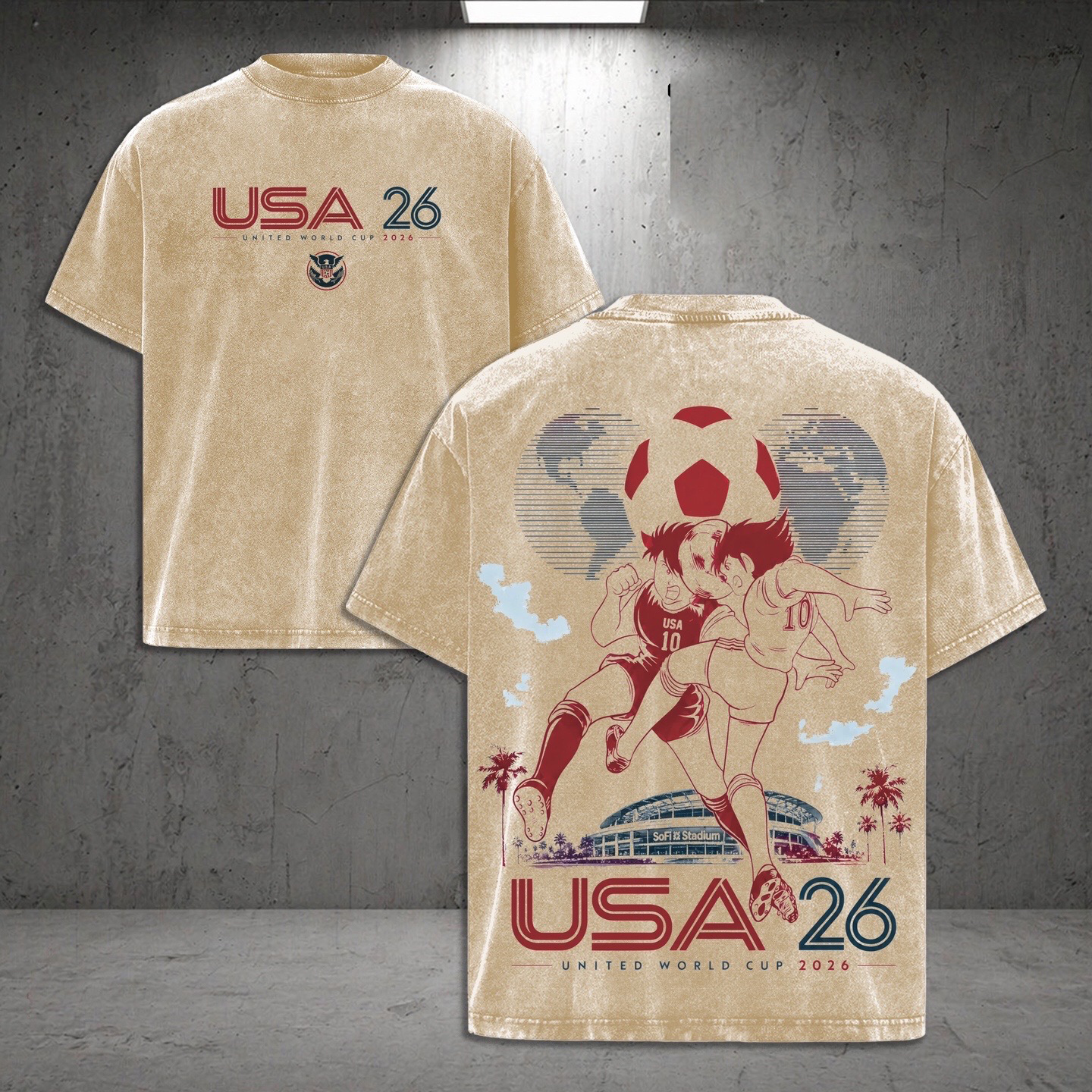 Anime Lovers & Soccer Fans World Cup 2026  Unisex Washed T-Shirt
