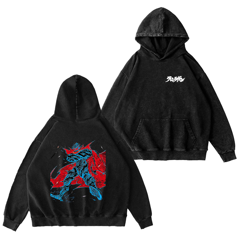 Gurren Lagann Unisex Washed Hoodie