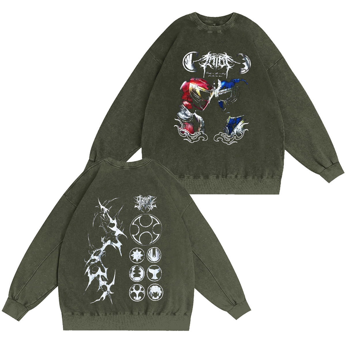 Ninja Storm Red v Navy Ranger Unisex Washed T-shirt/Crewneck/Hoodie