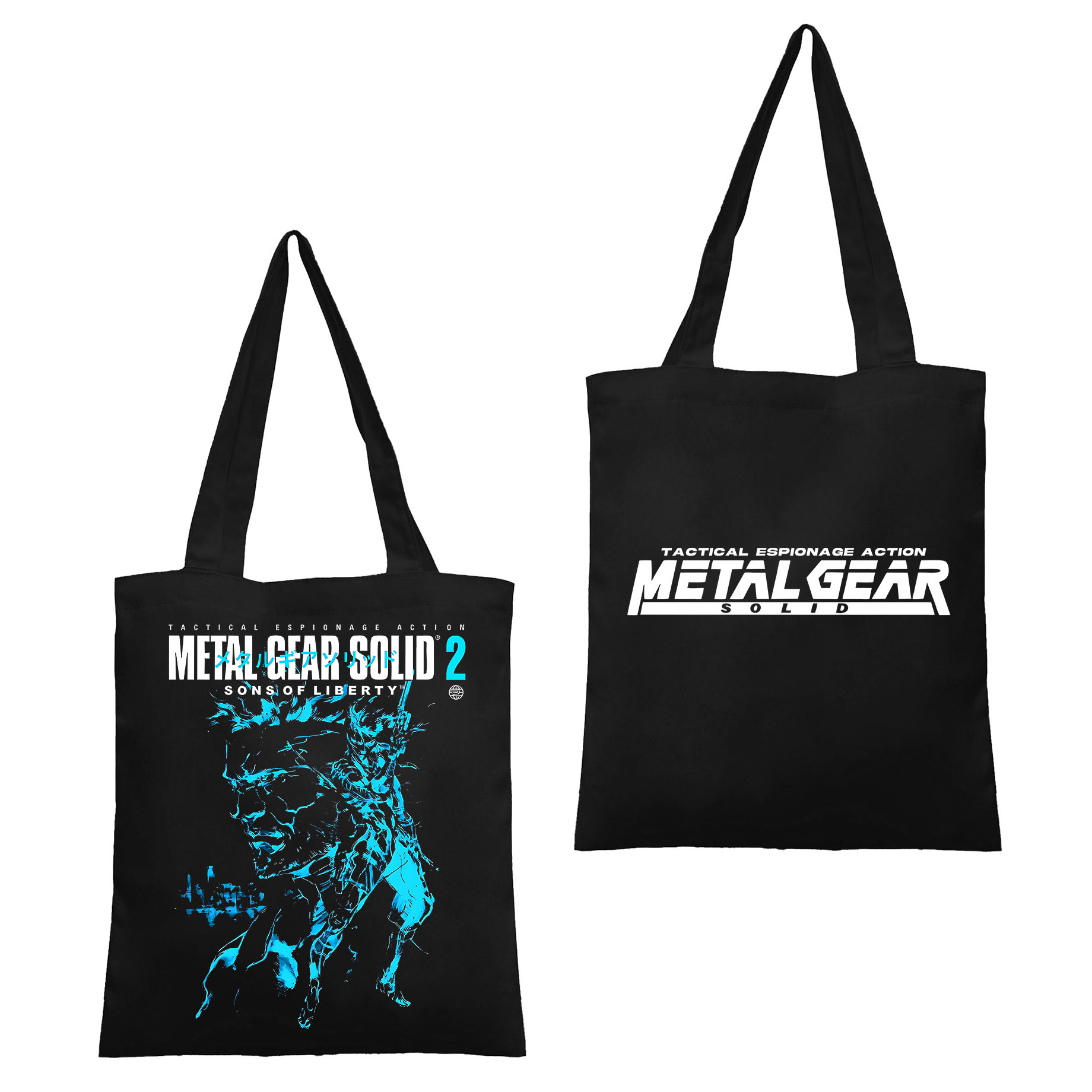 GS2 Snake And Raiden Cover Game Metal Gear Solid Graphic Canvas Tote Bag