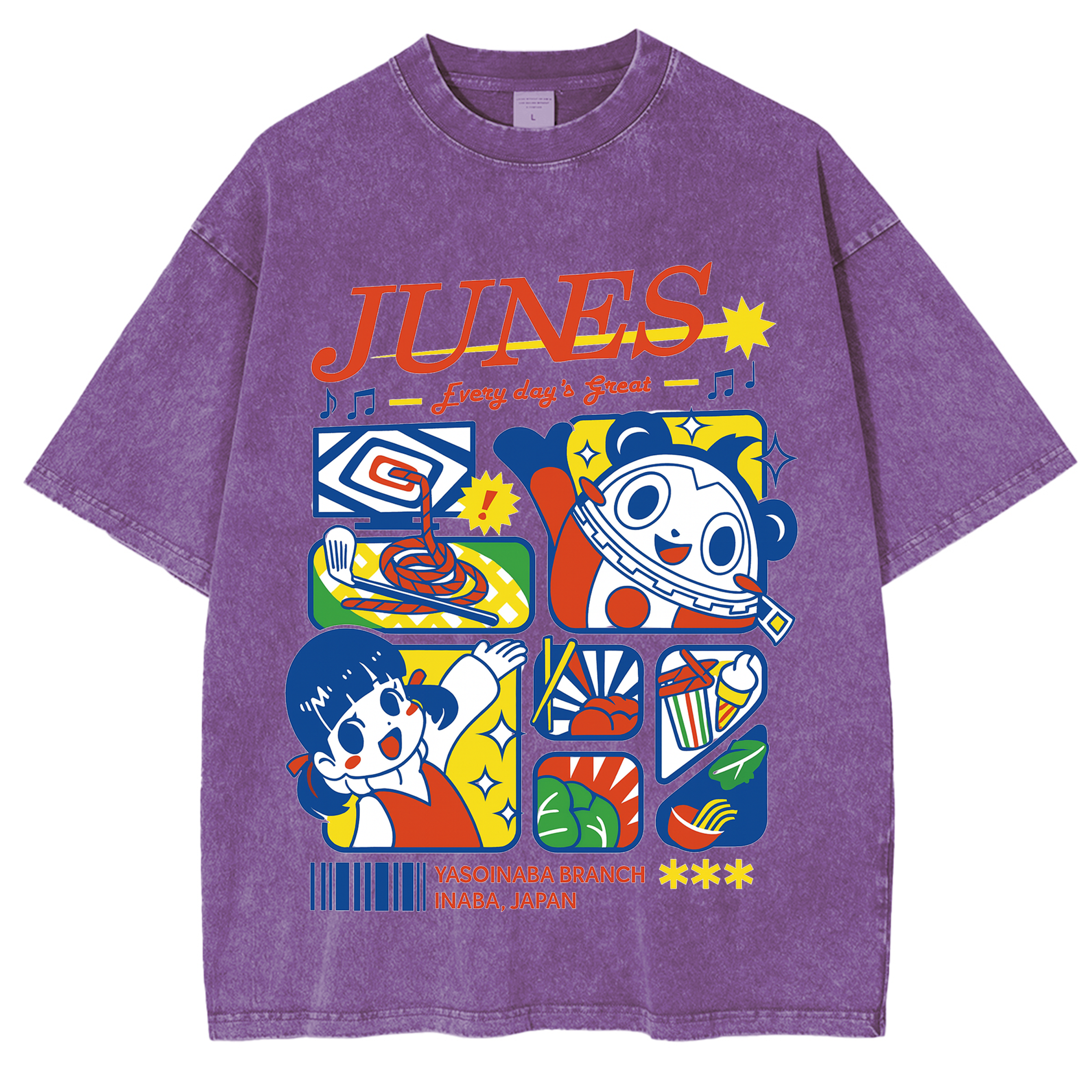 Junes Persona 4 Vintage Unisex Washed T-Shirt